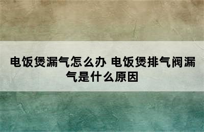 电饭煲漏气怎么办 电饭煲排气阀漏气是什么原因